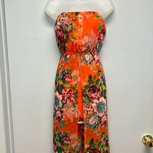 Sans Souci Floral Strapless Maxi Dress Size Medium
